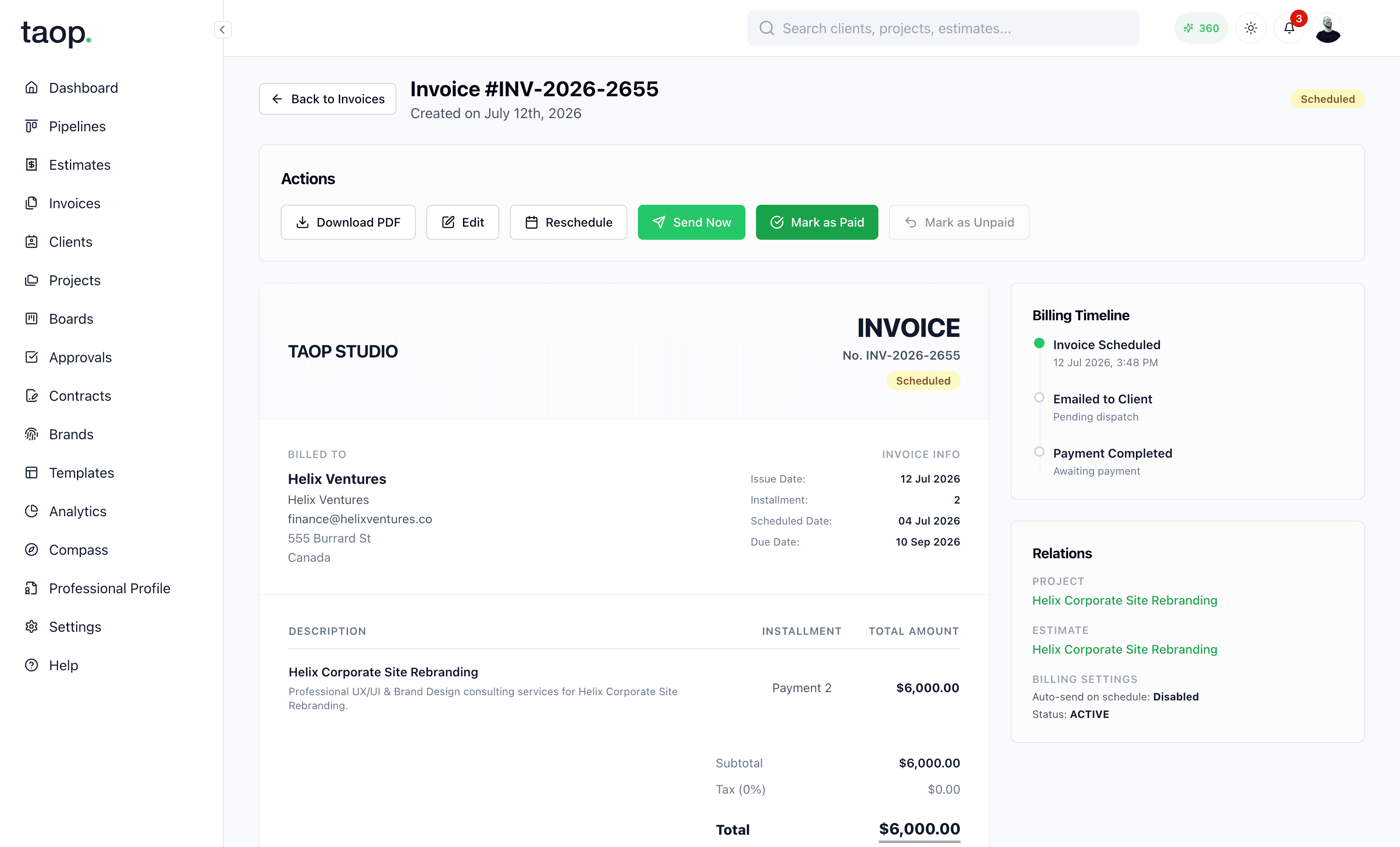 Automated Invoicing & Schedules screenshot 1